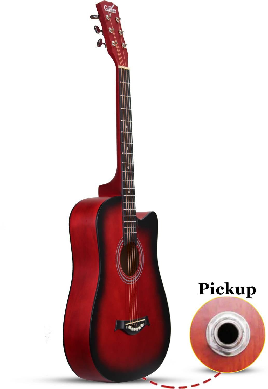 Guiter 38IN-CG Acoustic Guitar with Pickup ,Truss Rod,& Starter