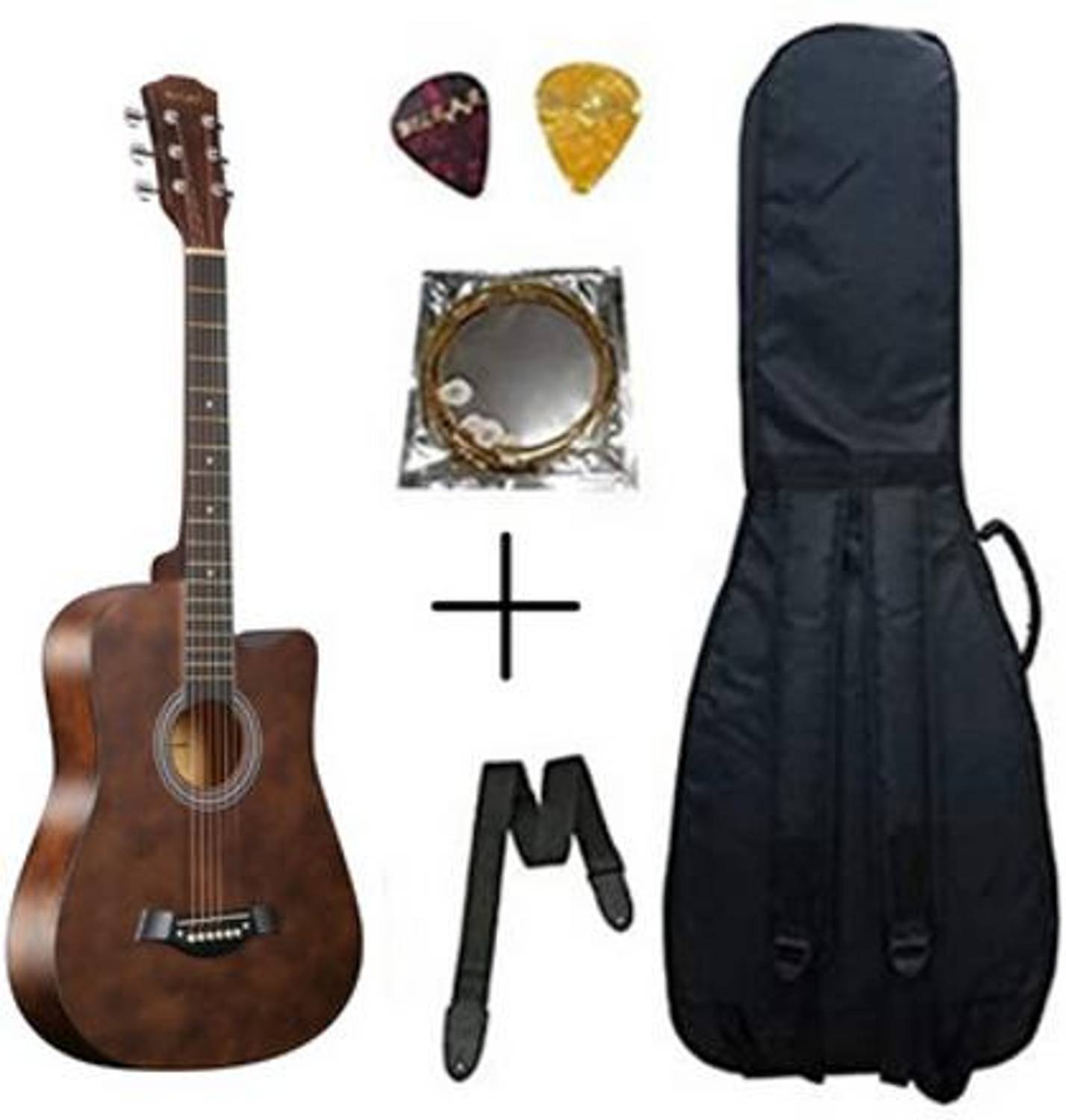 Belear I-280-WBR 38 Inch Brown Spruce Acoustic Guitar - Image 1