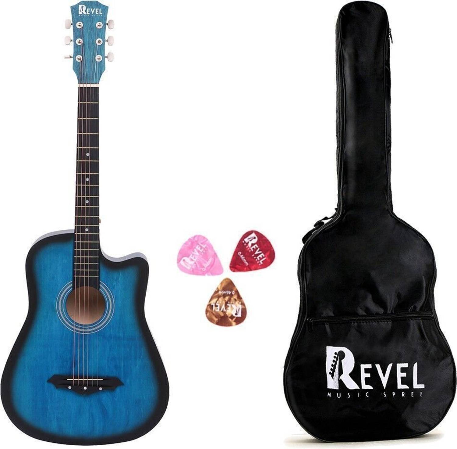 REVEL RVL-38C-LGP-BLS Acoustic Guitar Linden Wood Ebony Right Han