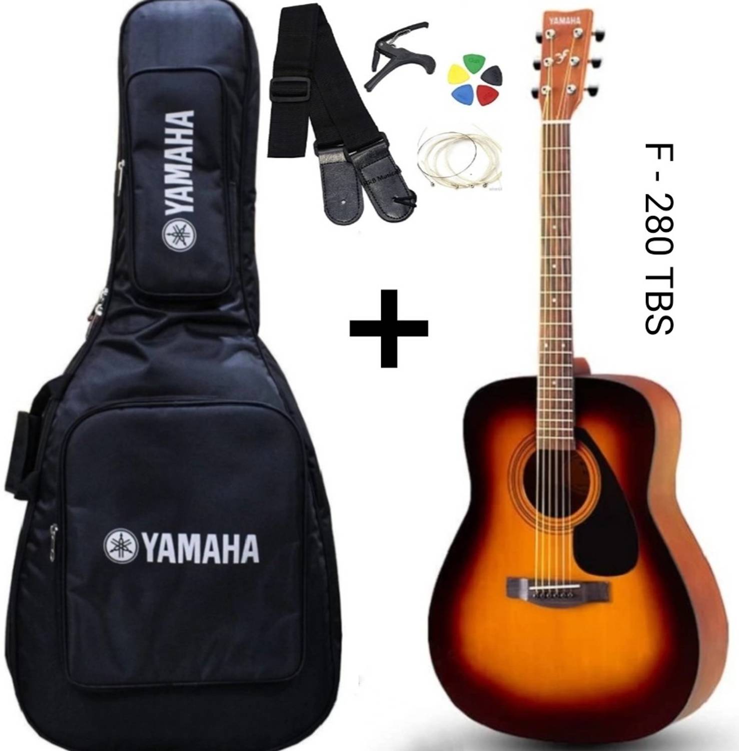 YAMAHA F-280 TBS Acoustic Guitar with Accessories - Image 1