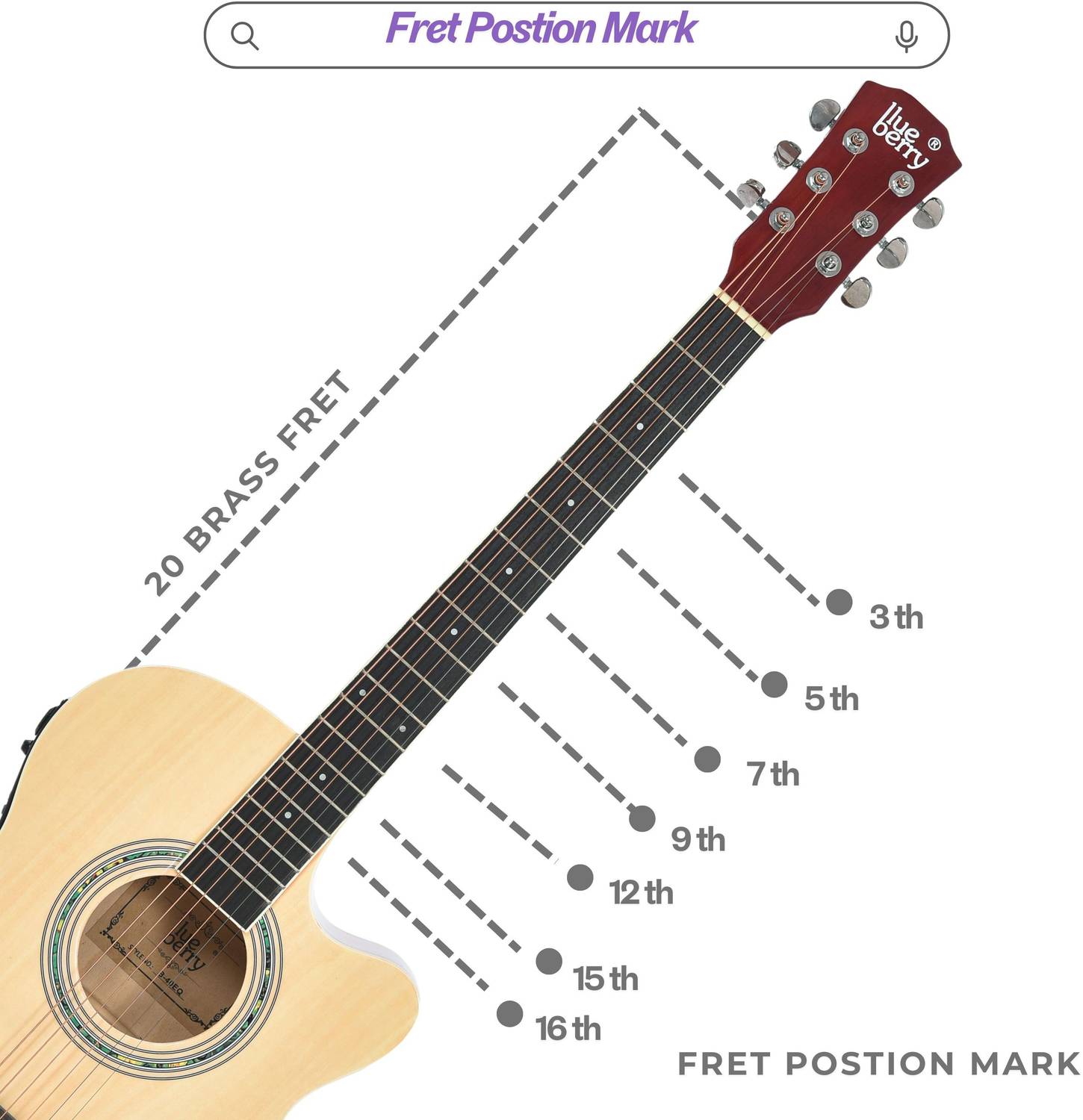 BLUEBERRY B-40EQ-NAT Semi-acoustic Guitar - Image 4