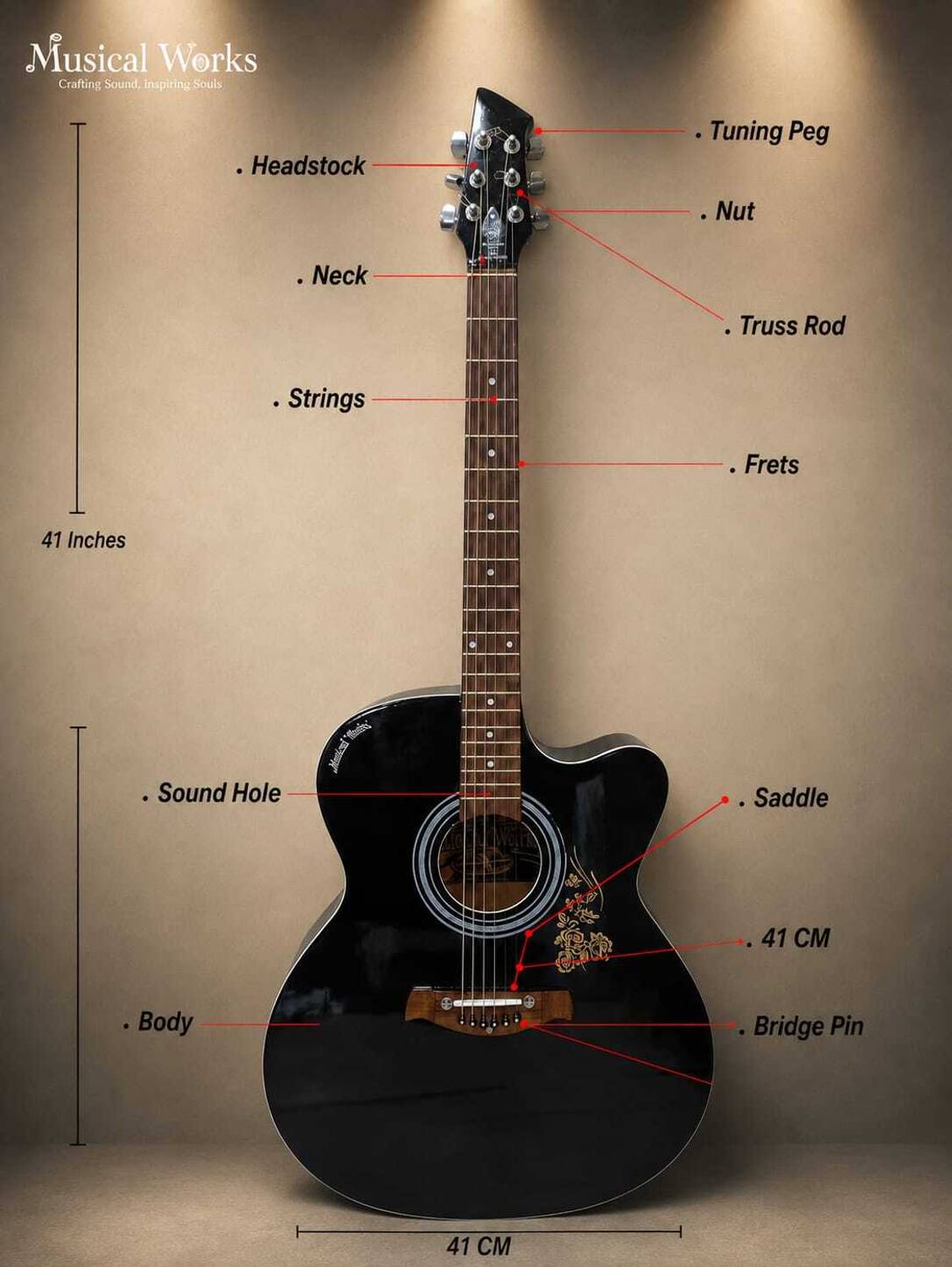 Musicall SAB-GUITAR-04 Acoustic Guitar - Image 4