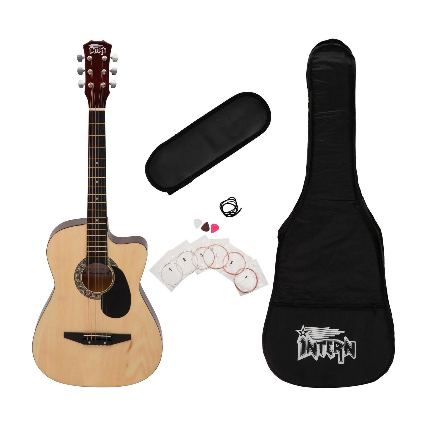 intern INT-38C-NT-G Acoustic Guitar Linden Wood Linden Wood Right Hand Orientation