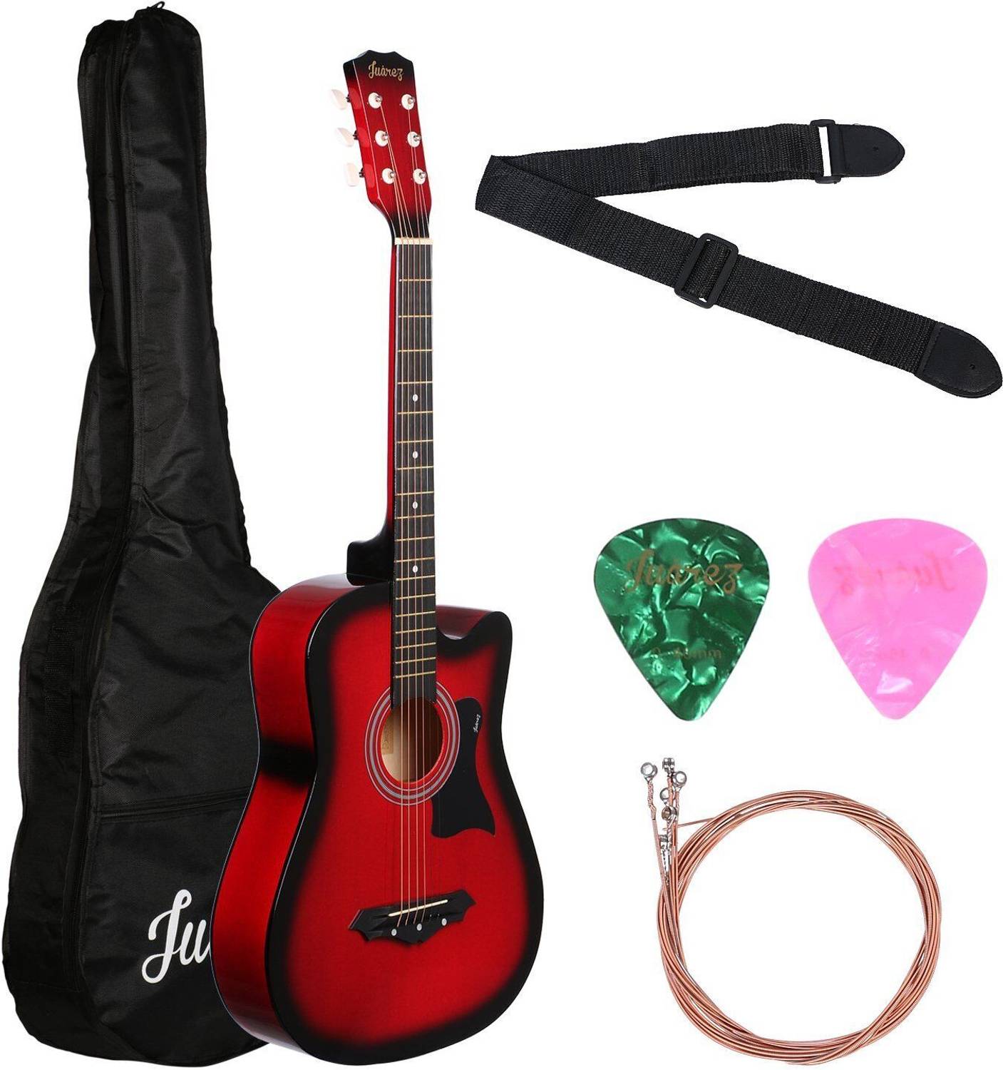 Juarez JRZ38C/RDS 38 Inch Acoustic Guitar Red Sunburst - Image 1