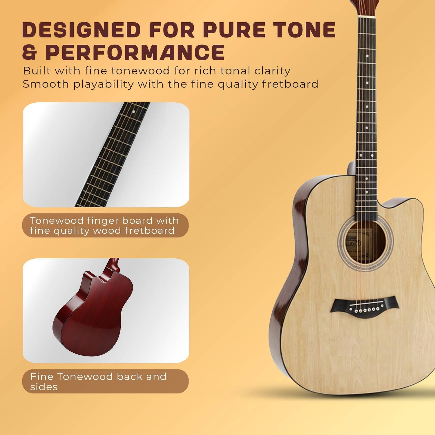 intern INT-41C-NT 41 inch Acoustic Guitar - Image 2