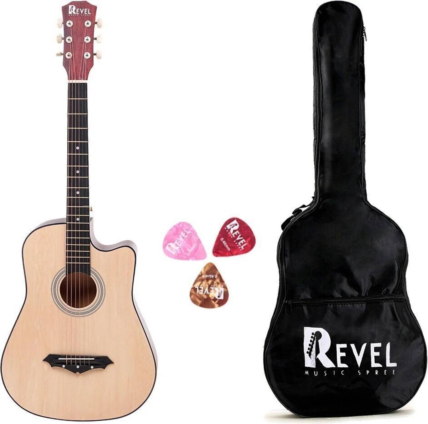 REVEL RVL-38C-LGP-NT Acoustic Guitar Linden Wood Ebony Right Hand