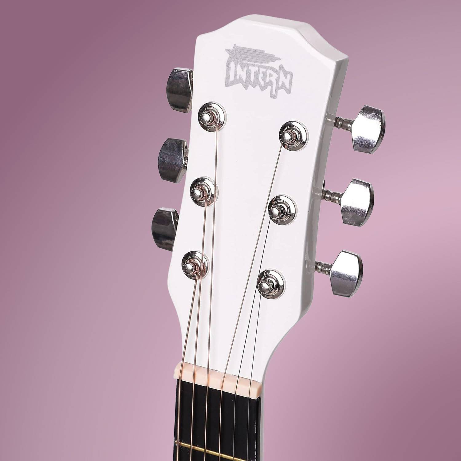 intern INT-38C-WH Acoustic Guitar Linden Wood - Image 5