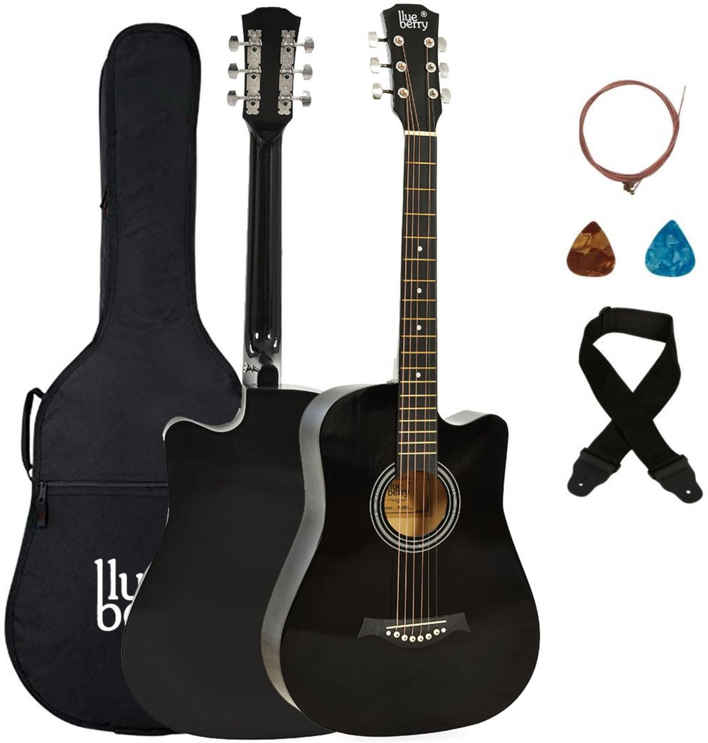 BLUEBERRY 38C Black 38 Inch Acoustic Guitar - Image 1