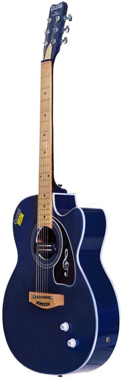 Image of Givson Venus Super Special Cut A Way BLUE Semi-acoustic Guitar Rosewood Rosewood Right Hand Orientation