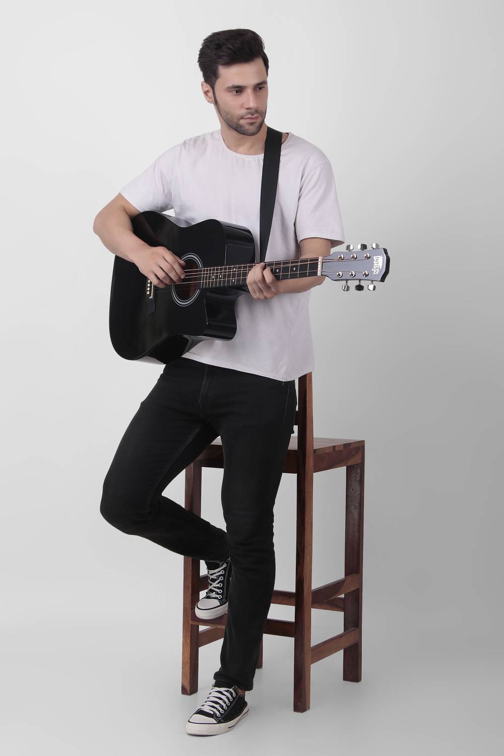intern INT-38C-BK Acoustic Guitar Basswood Willow - Image 5