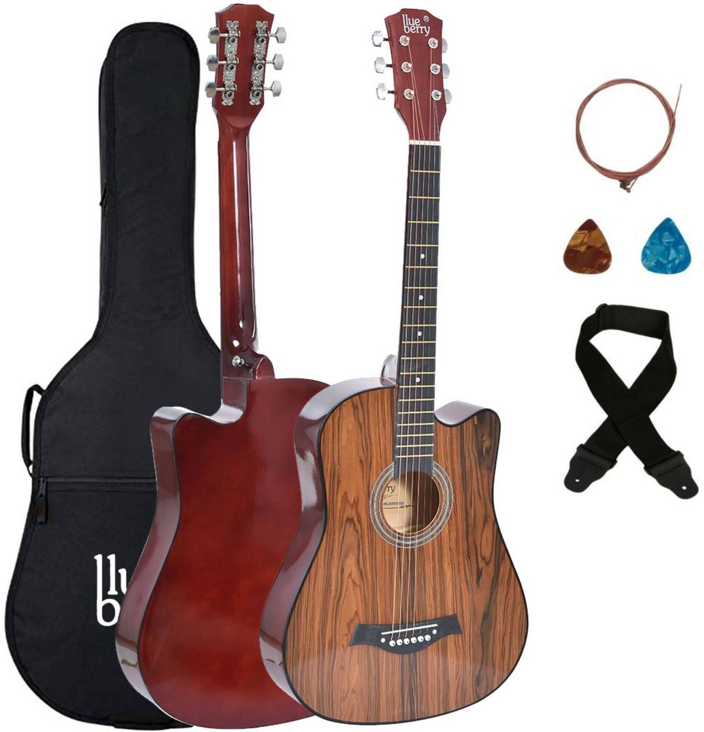 BLUEBERRY B-D38 Rosewood, Trussrod 38 Inch Acoustic Guitar Rosewood Tech Wood Right Hand Orientation