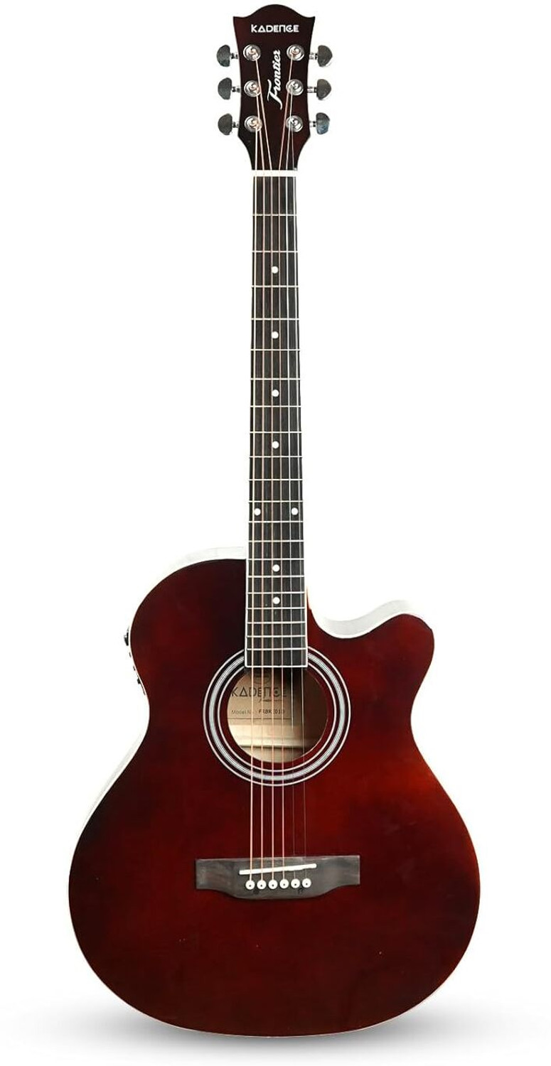 Image of KADENCE KAD-FNTR-BRN-EQ-N1 Acoustic Guitar Linden Wood Rosewood Right Hand Orientation