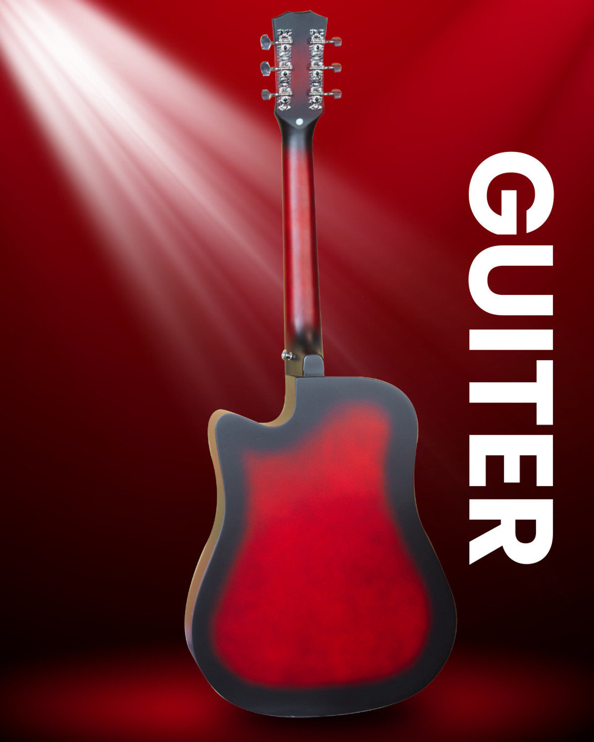 Image of Guiter 38IN-CG Acoustic Guitar with Pickup ,Truss Rod,& Starter kit, Linden & Rosewood Acoustic Guitar Linden Wood Rosewood Right Hand Orientation