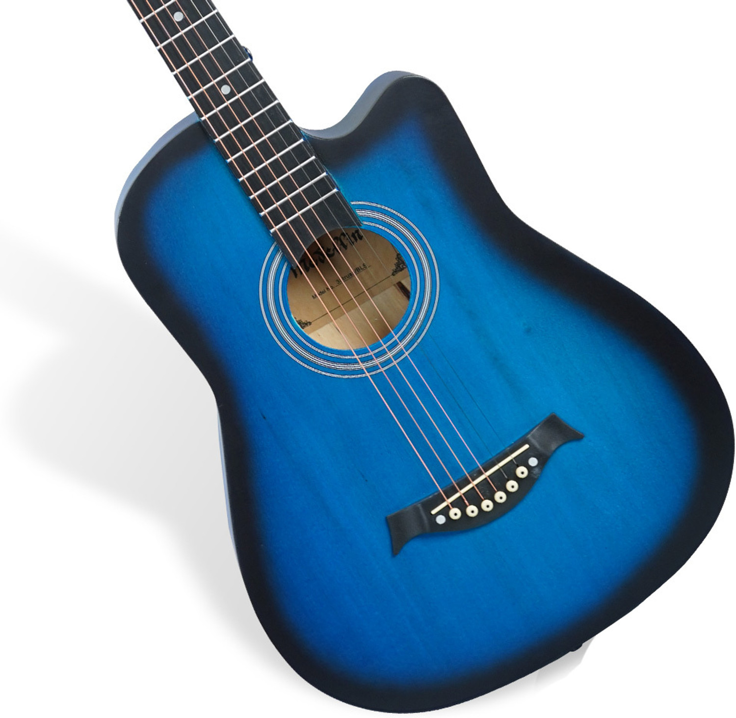 Image of KADENCE M38BLTR 38 inch Guitar with Truss Rod, Bag, Allen Key and String Set | Beginner Acoustic Guitar Linden Wood, Rosewood Rosewood Right Hand Orientation (Blue)