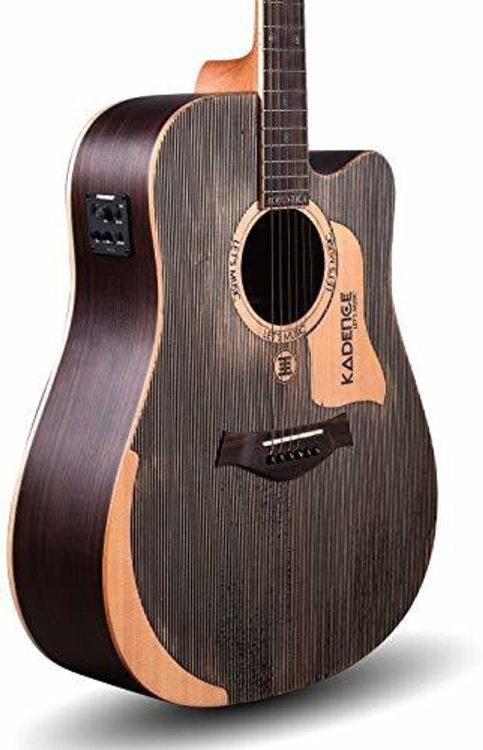 Image of KADENCE Acoustica 41'' Solid Wood Semi Acoustic Guitar Rosewood (A1002)+ Online Classes Acoustic Guitar Solid Wood Ash