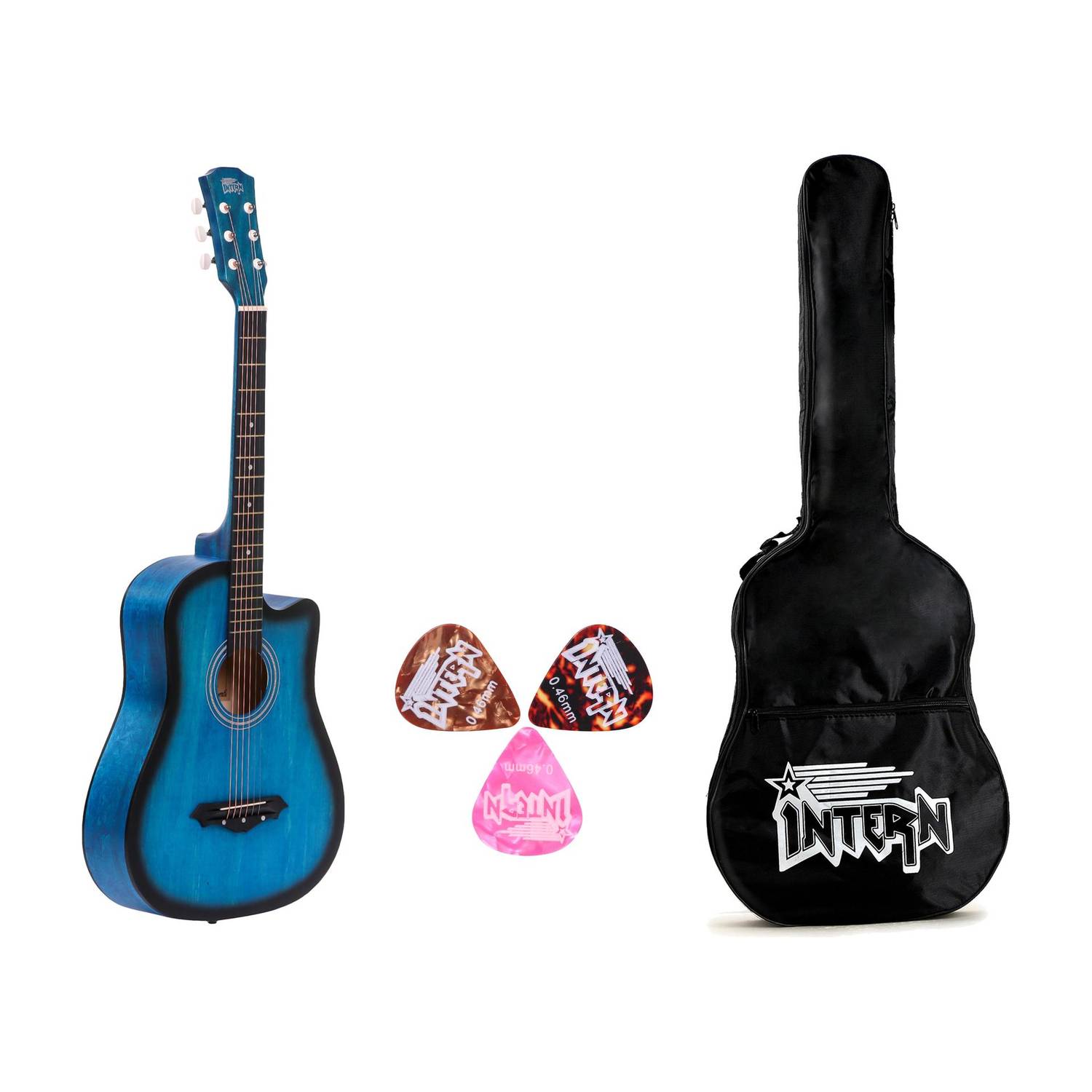 intern INT-38C-LGP-BLS Acoustic Guitar Linden Wood Rosewood Right Hand Orientation