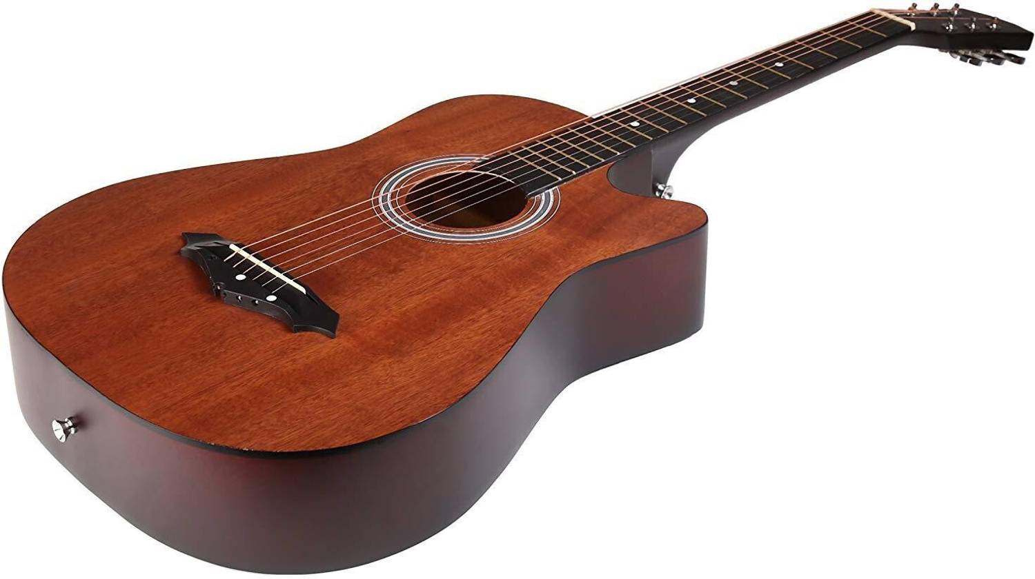 Juarez JRZ38C/MAH Acoustic Guitar, Linden Wood, Ebony, Black - Image 4