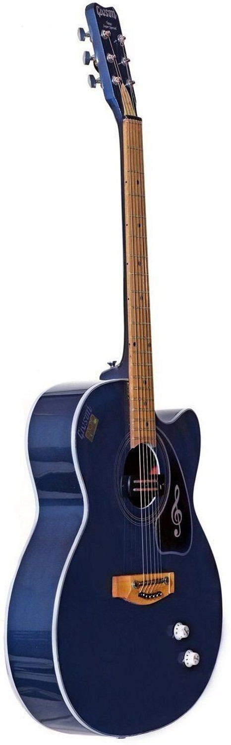 Image of Givson Venus Super Special Cut A Way BLUE Semi-acoustic Guitar Rosewood Rosewood Right Hand Orientation