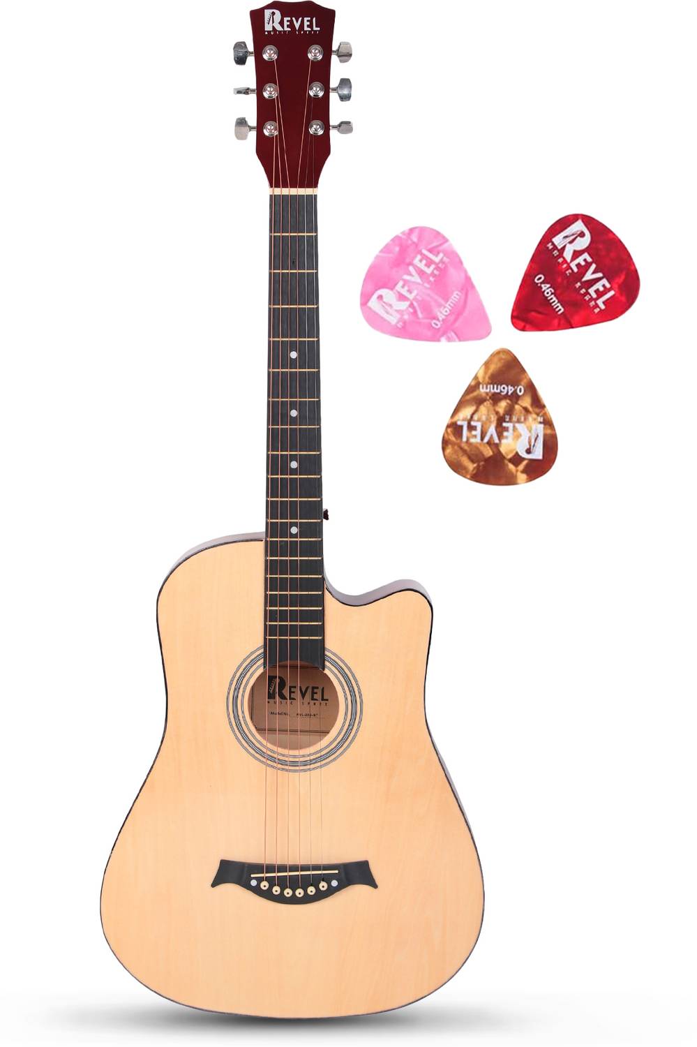 REVEL Cutaway Acoustic Guitar Kit, with Bag, Nickel Strings, Pick