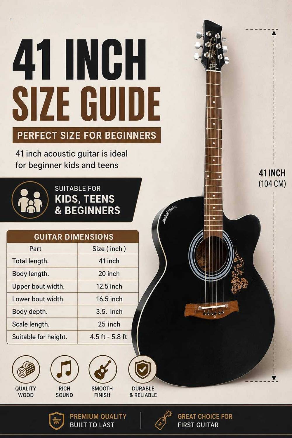 Musicall SAB-GUITAR-04 Acoustic Guitar - Image 5
