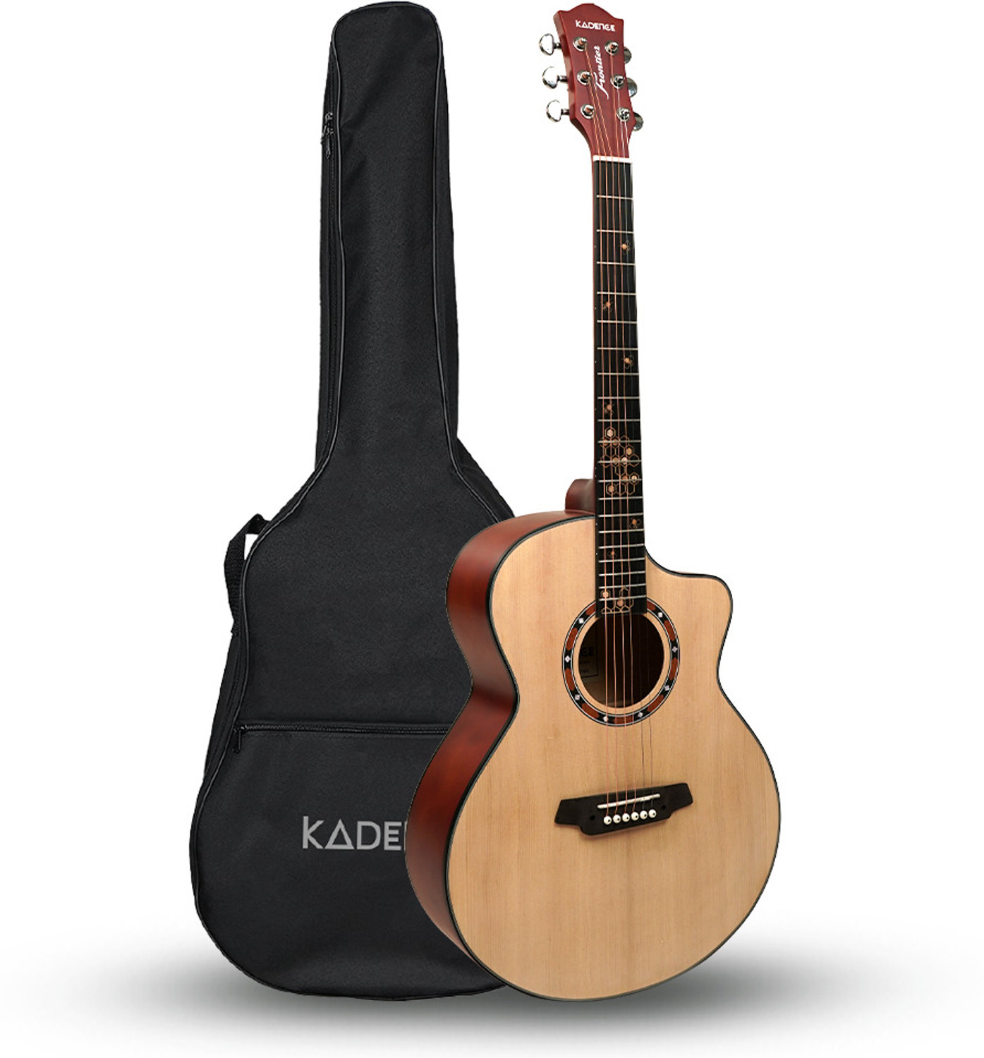 Image of KADENCE KFR77-NAT 40 inch FR77(with Online Classes) Acoustic Guitar Spruce Wood Rosewood Right Hand Orientation