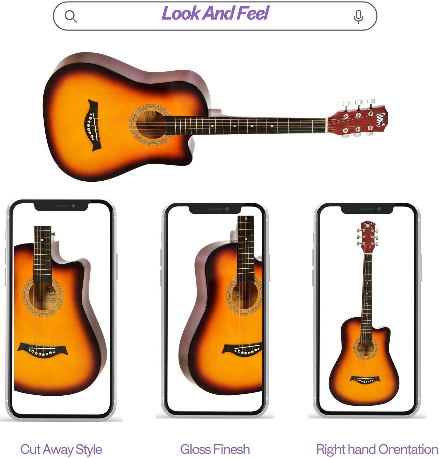 BLUEBERRY B-38C 38 inch Acoustic Guitar - Image 2