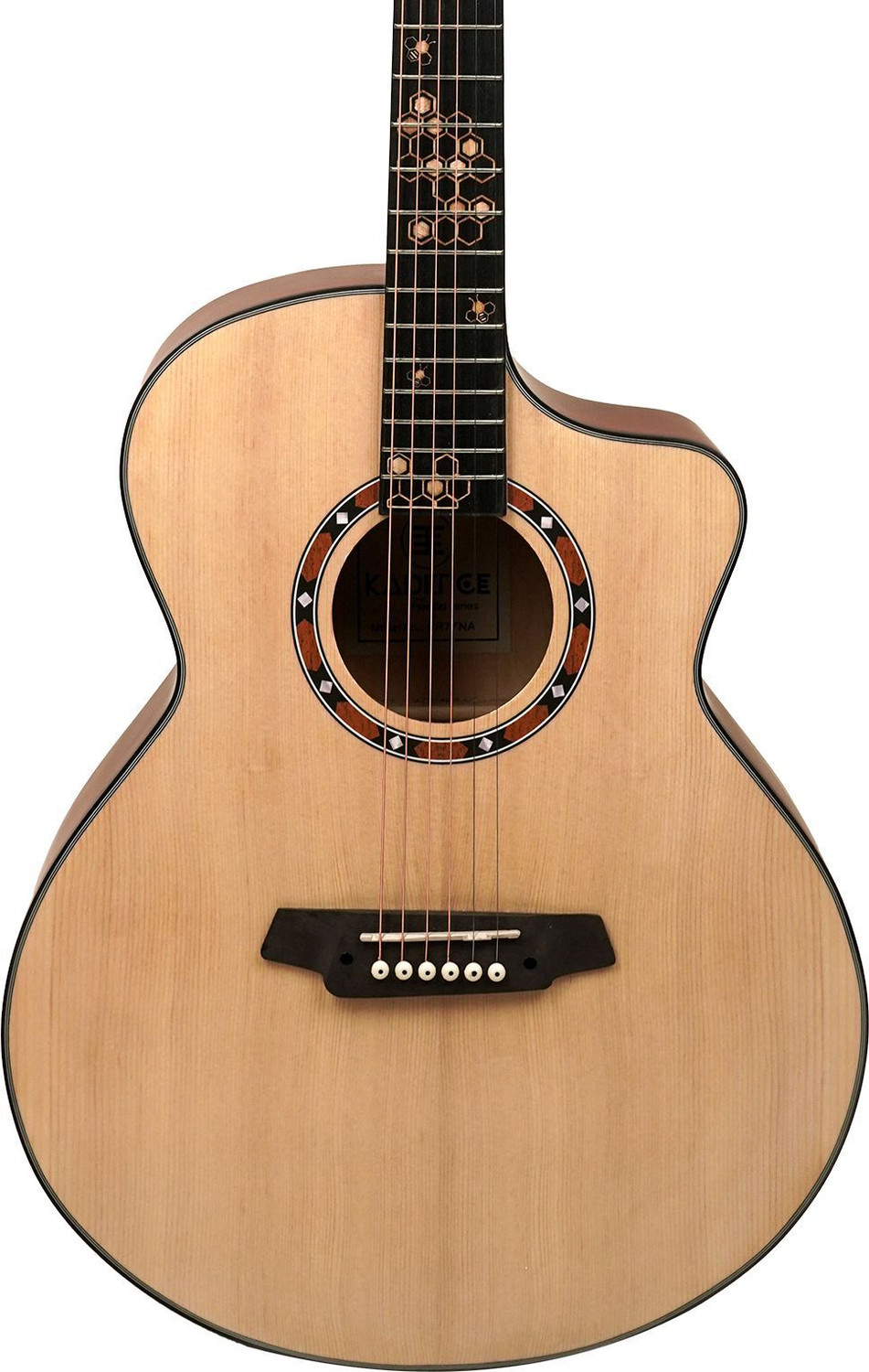Image of KADENCE KFR77-NAT 40 inch FR77(with Online Classes) Acoustic Guitar Spruce Wood Rosewood Right Hand Orientation