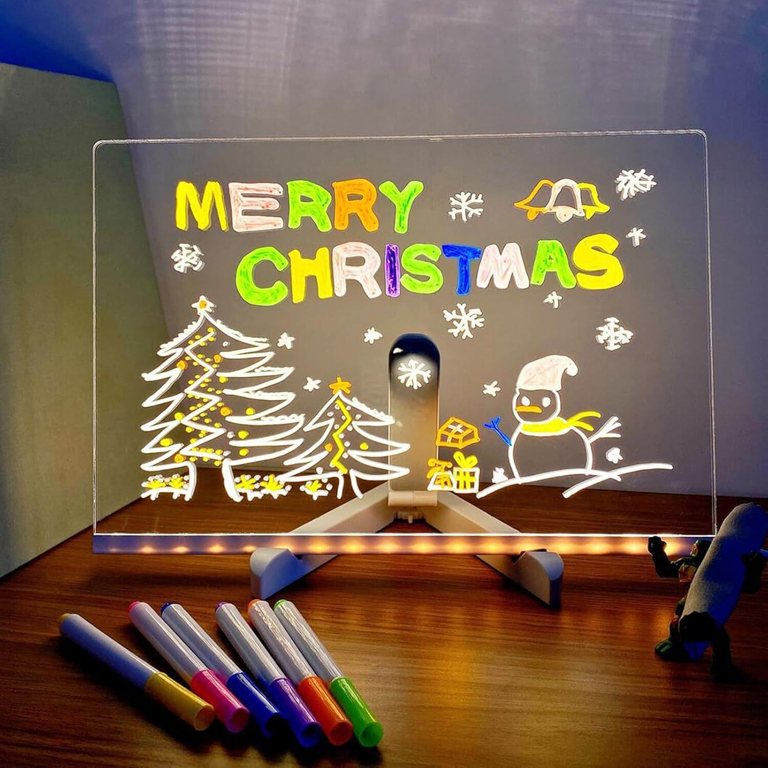 Image of HARINIYAM LED Acrylic Message Board with Light Base 18 cm Acrylic Sheet