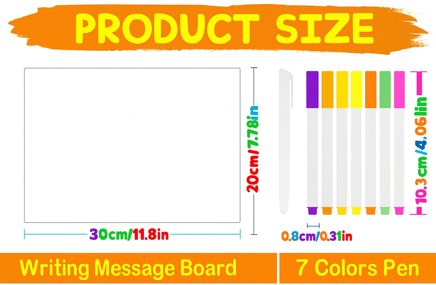 Image of Orvix LED Acrylic Rewritable Message Board - for Home & Office - 7 Pens, USB, 30X20 CM 30 cm Acrylic Sheet