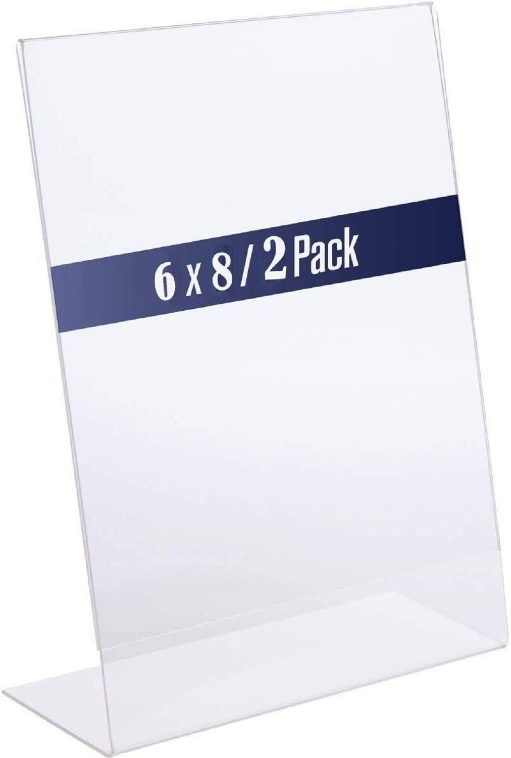 Image of RIYA ENTERPRISE Pack of 2 A5 size - 6 inch x 8.25 inch Acrylic Sign Display (L-stand) 8.25 inch Acrylic Sheet