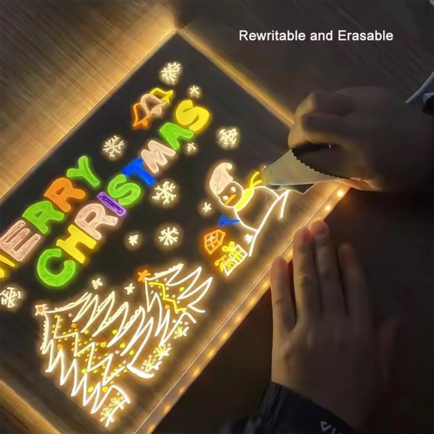 Image of Orvix LED Acrylic Rewritable Message Board - for Home & Office - 7 Pens, USB, 30X20 CM 30 cm Acrylic Sheet