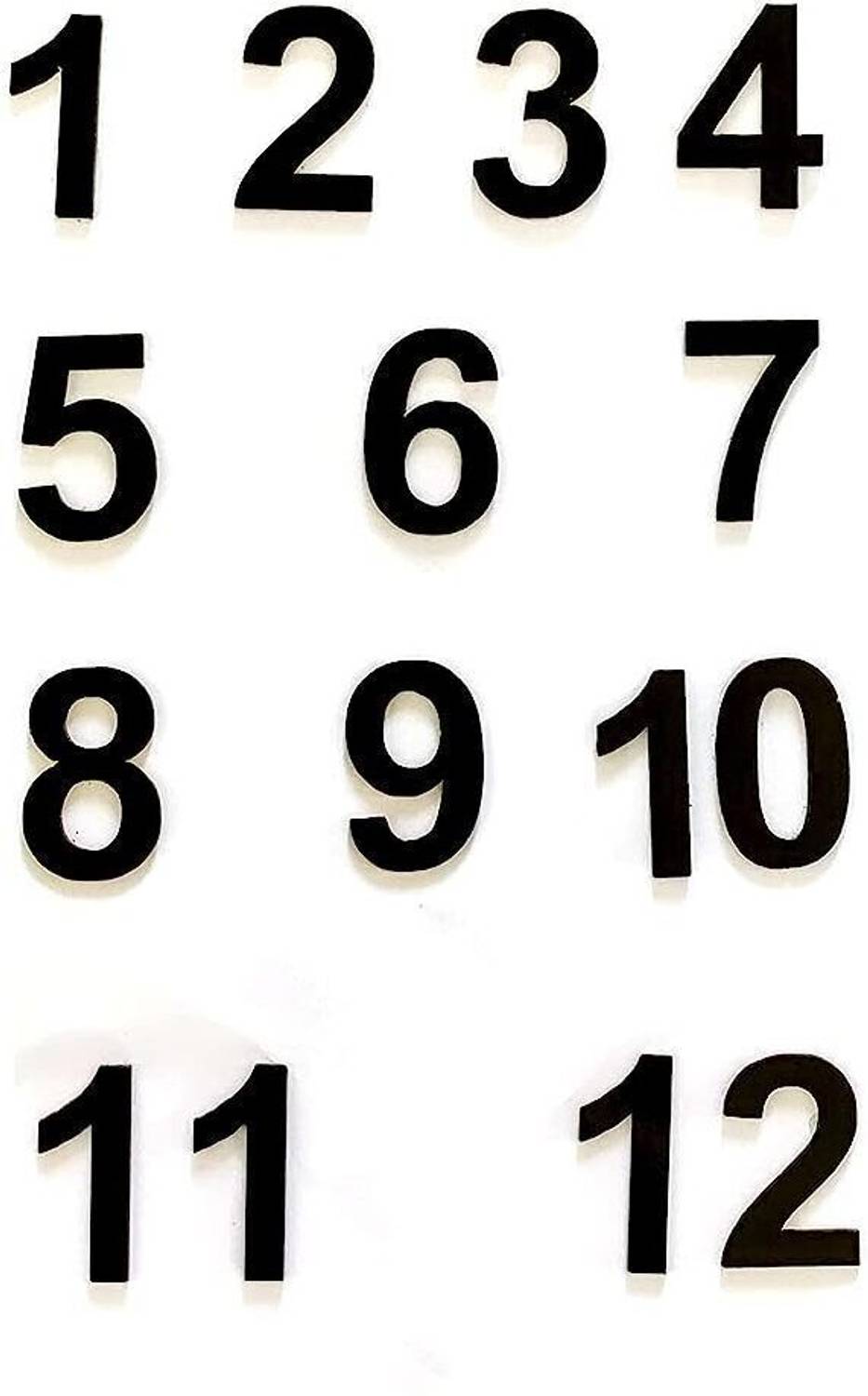 BanteyBanatey 12 Black Acrylic English Number / Numeral / Digit for Clock Making in Resin Art 0.5 cm Acrylic Sheet