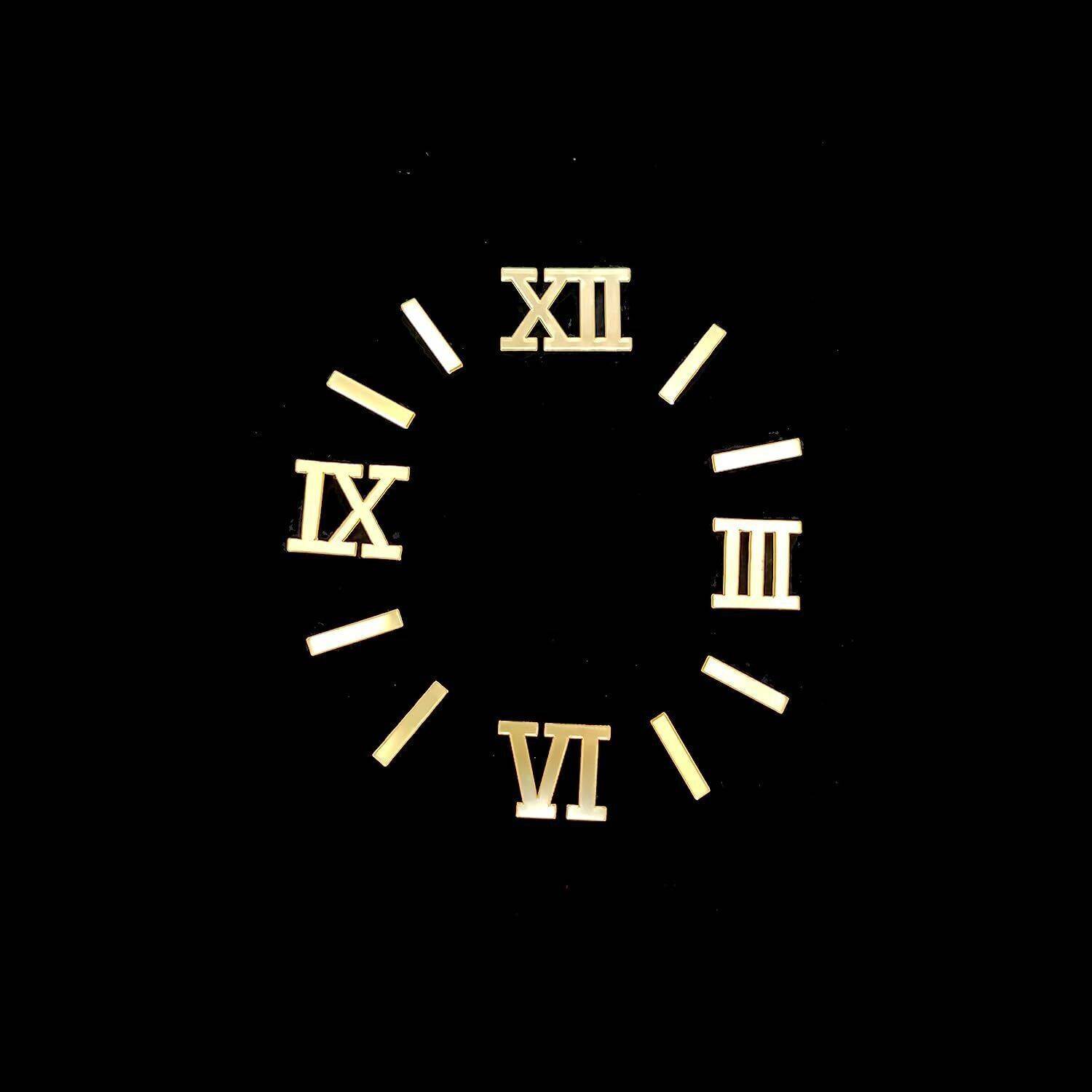 BanteyBanatey Golden Acrylic Roman Numbers/Numerals/Digits for Clock Making in Resin Art 0.5 cm Acrylic Sheet