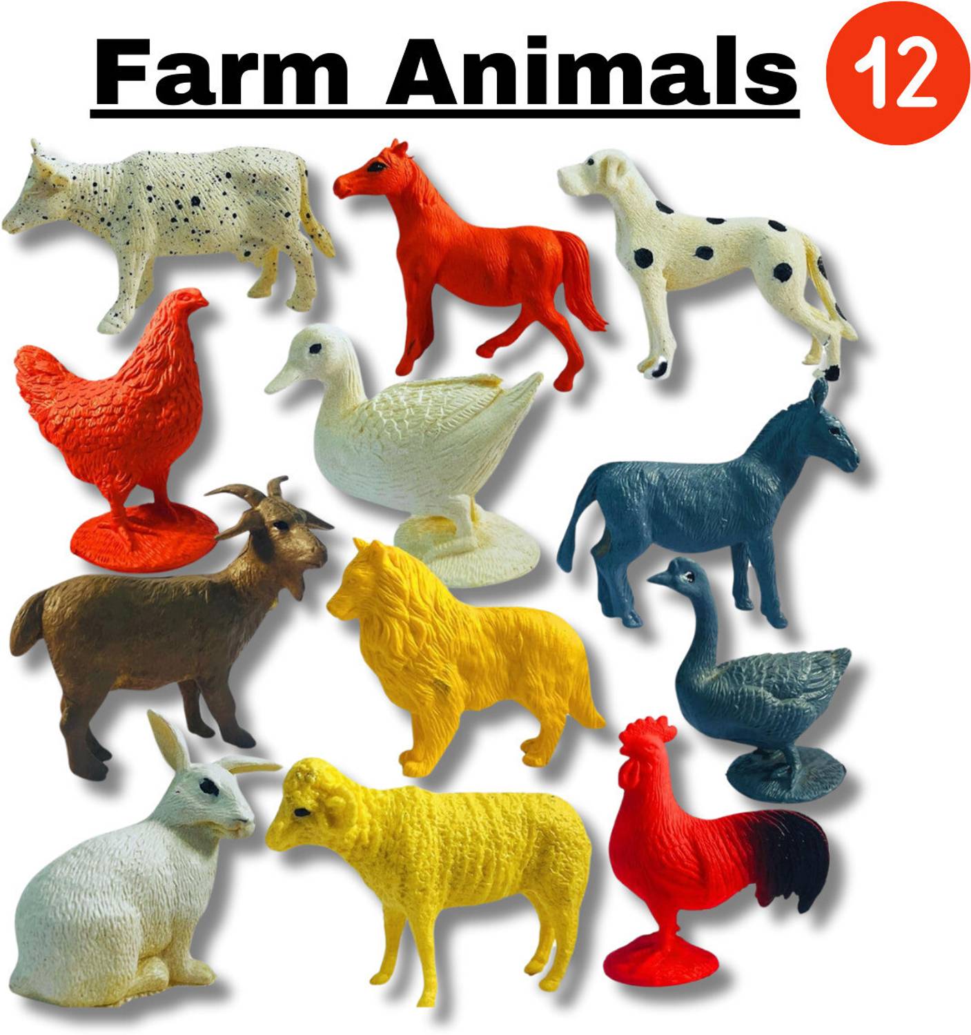 ALTOYS Small Farm animals toys for kids- Educational toys, (2 inches each)+AG15