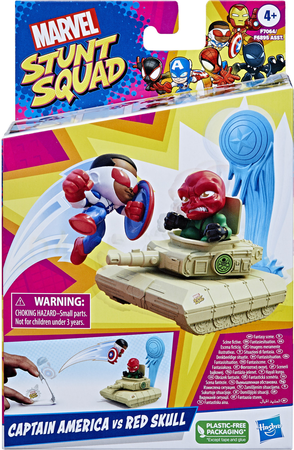 Image of MARVEL Stunt Squad Captain America vs. Red Skull Playset Toys for Kids