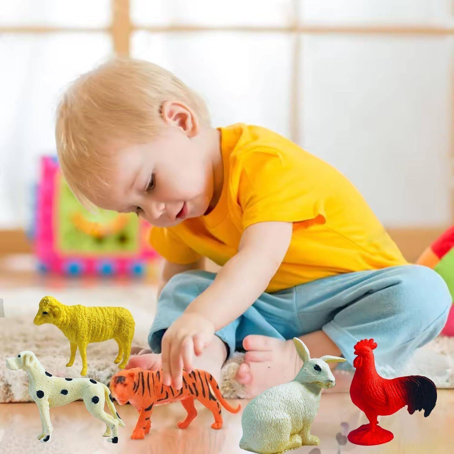 10Pcs Farm Animal Figures Toys Realistic Farm Animal Figurines Learning Educational Playset Ornaments Party Supplies