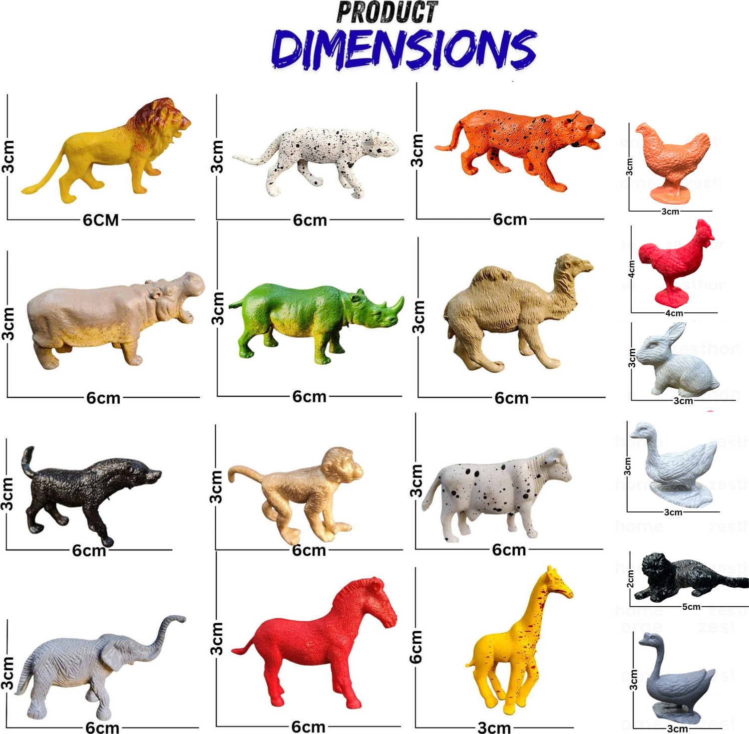 Image of ZESTHOME Animal Figure for Kids - 25Pc Small Animal Toys with Trees Fence & Stones