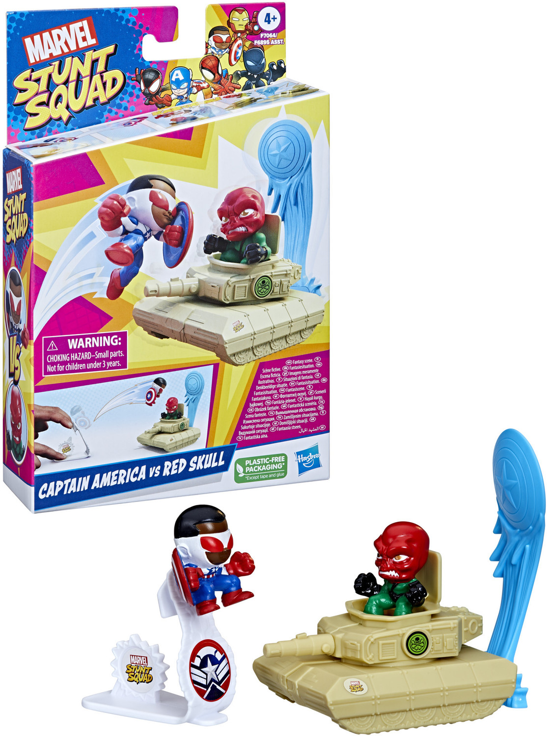 Image of MARVEL Stunt Squad Captain America vs. Red Skull Playset Toys for Kids