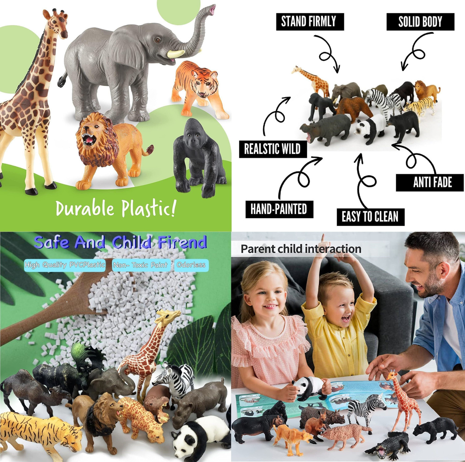 Image of CJ CHILDRENSJOY 12-PCS Wildlife Animal Toy Set|Realistic Mini Jungle Zoo Animals for Kids|544 (Multicolor)