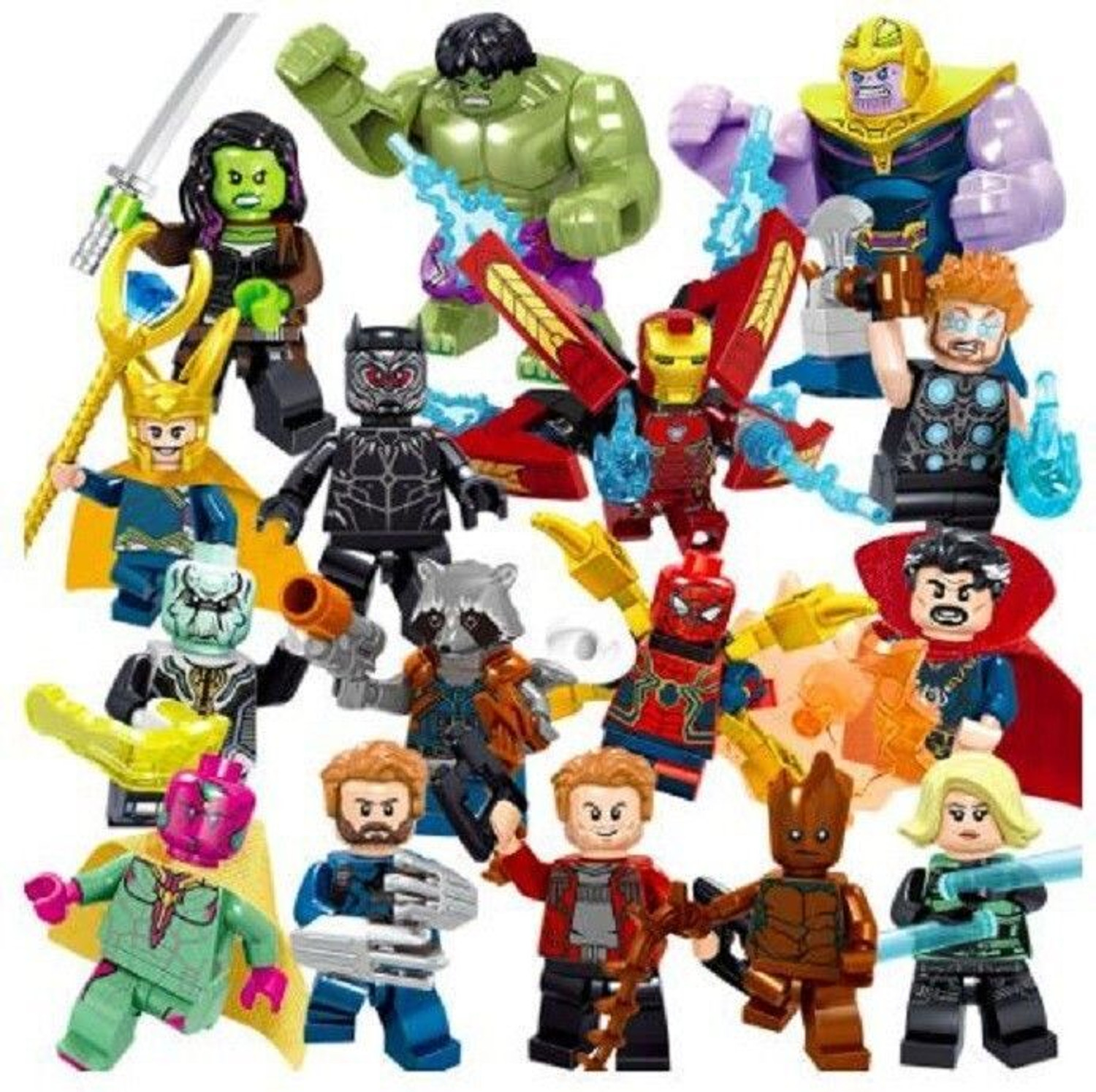 Image of Delite Super Hero Mega Pack 16 AVENGERS Mini Building Blocks Toy Figures Puzzle