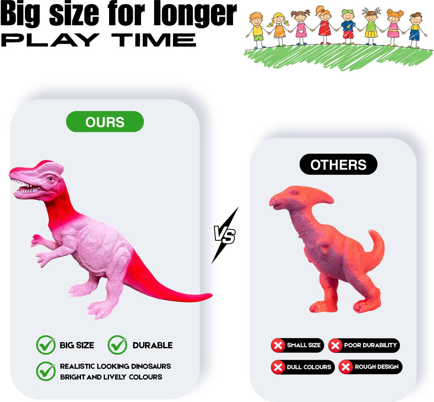 ZESTHOME Ultra Big Dinosaur Toy Set for Kids – 2 Giant T-Rex