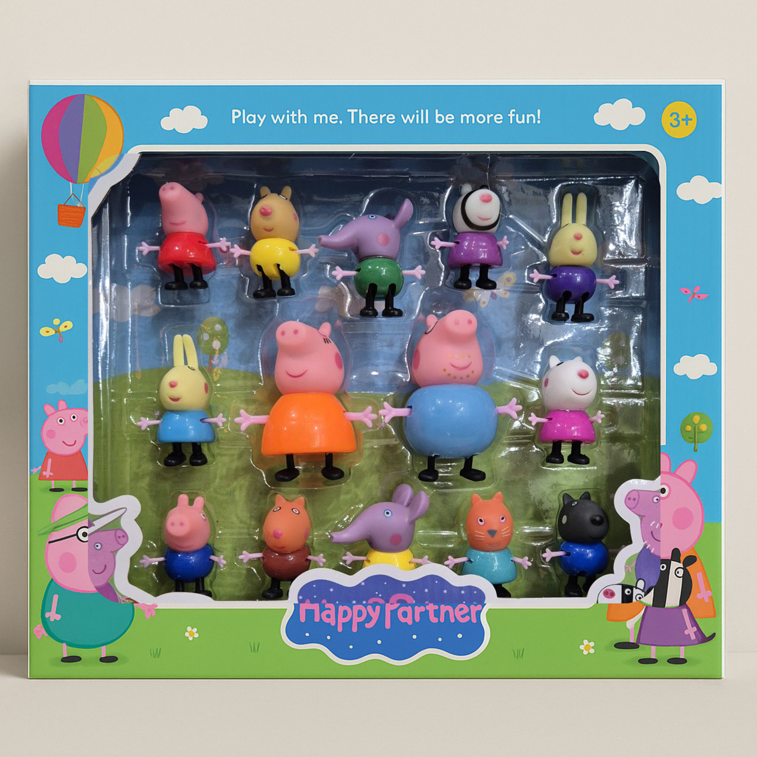 Nilika Enterprises Peppa Pig & Friends Toy Set - 14 Figures (Peppa, George, Mama Pig, Papa Pig)