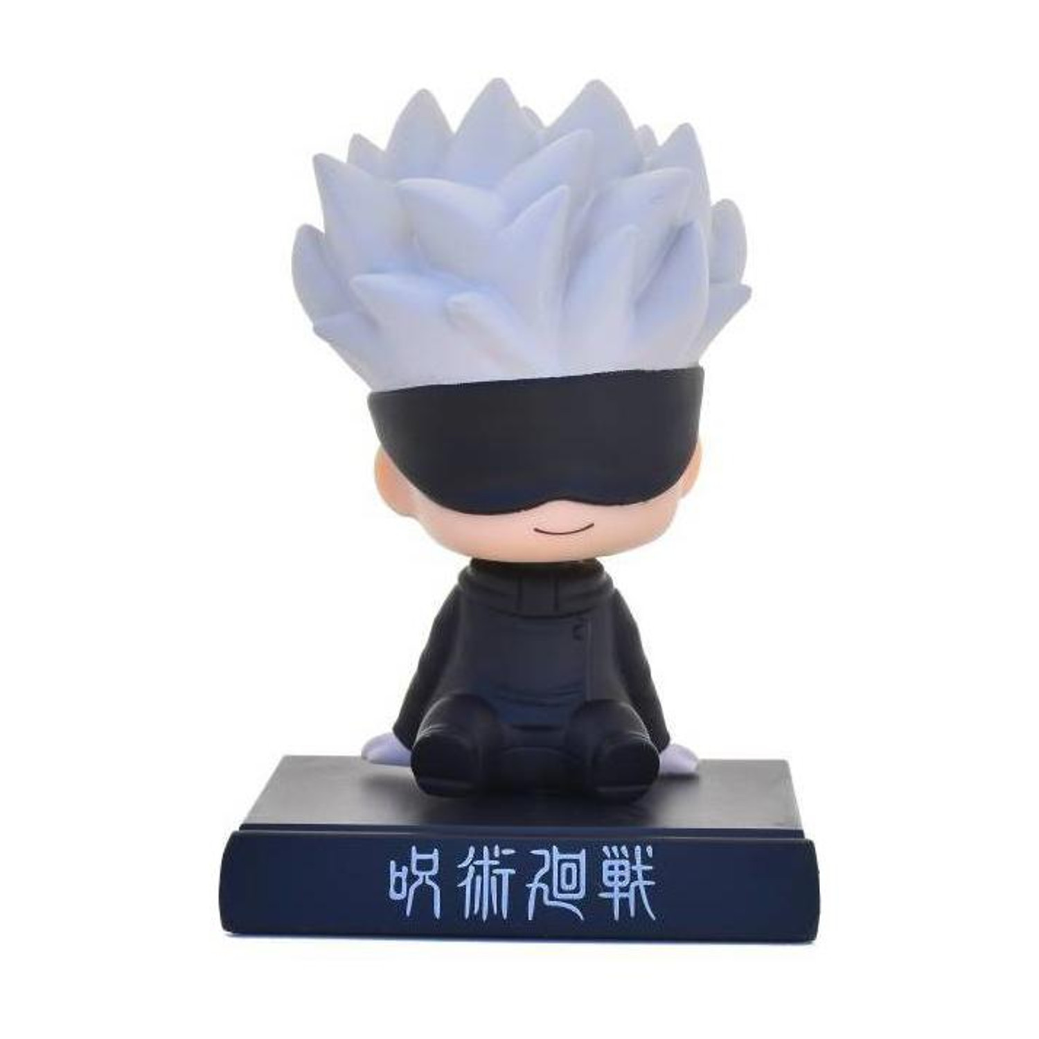 Daiyamondo Satoru Gojo Jujutsu Kaisen Action Figure Limited Edition Big Size Bobble Head - Action Figure Moving Head Bobblehead Spring Dancing PVC Bobble Spring Dancing Doll Toy Car Dashboard Bounce Toys for Car Interior Dashboard Expression Bobble Head for Car Dashboard and Office Desk (Multicolor)