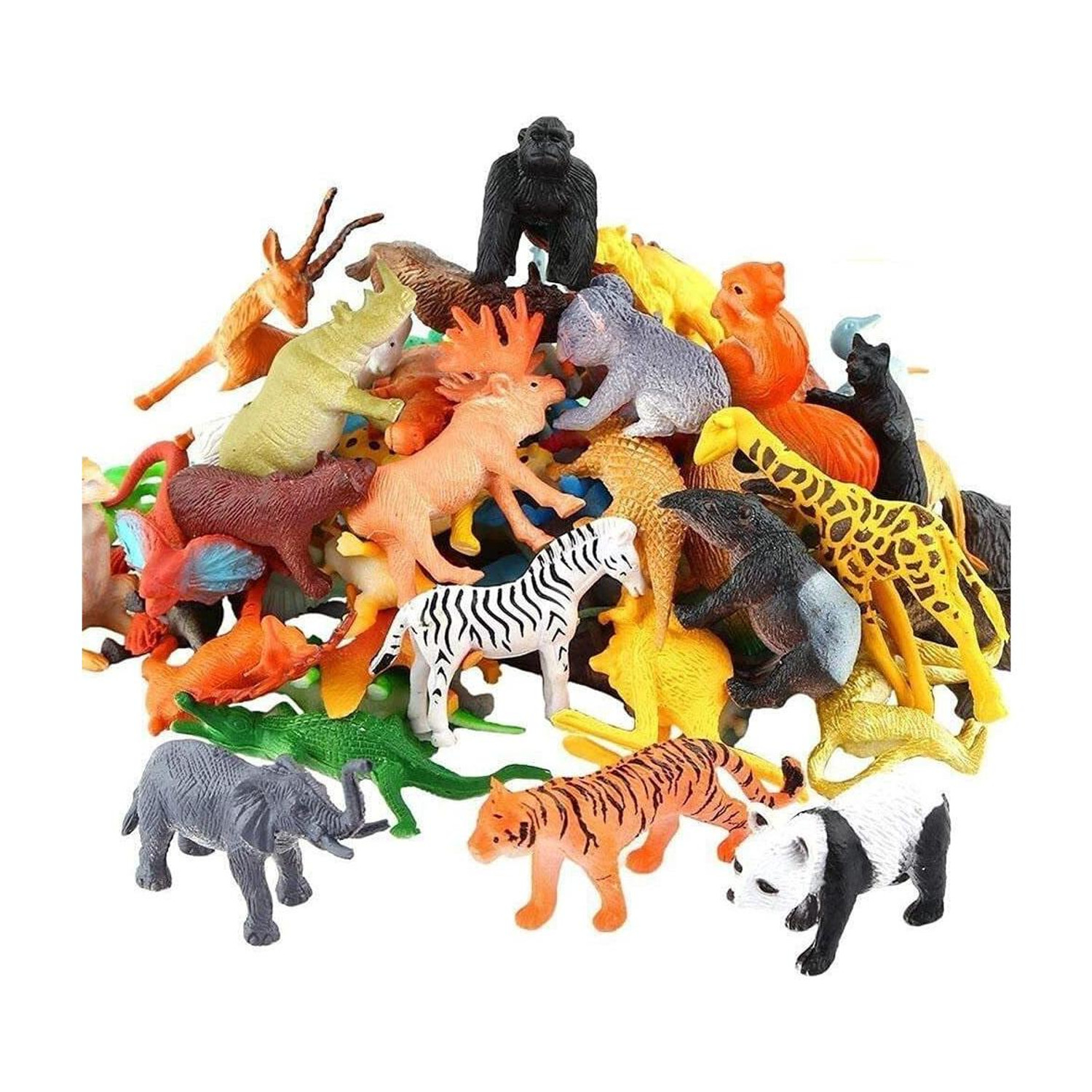 Image of CJ CHILDREN 12 Piece Mini Jungle Animals Toys Set,Wild Animal Kingdom Figures Set