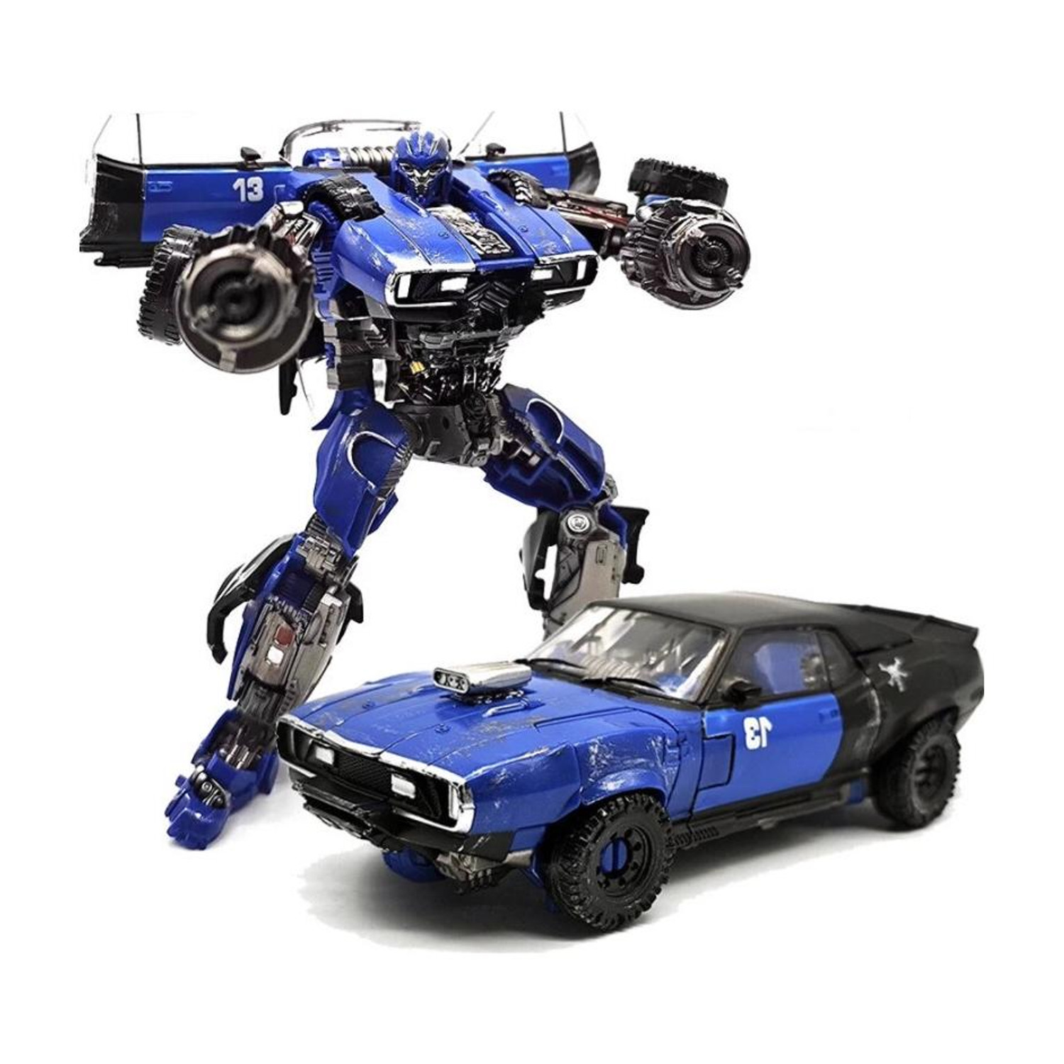 Image of Metaformation 7 Inch Alloy Transforming Robot Car Toy Action Figure for Kids 8+ Years (Blue)