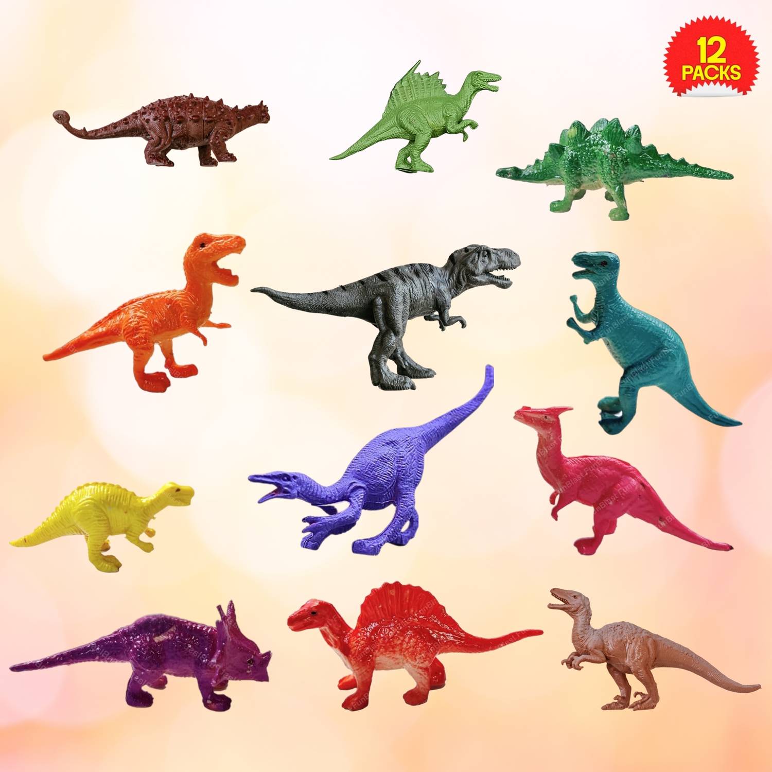 laxmi toys Mini Dinosaur Toy Set – 12 Dinosaurs (5-6cm) – Fun