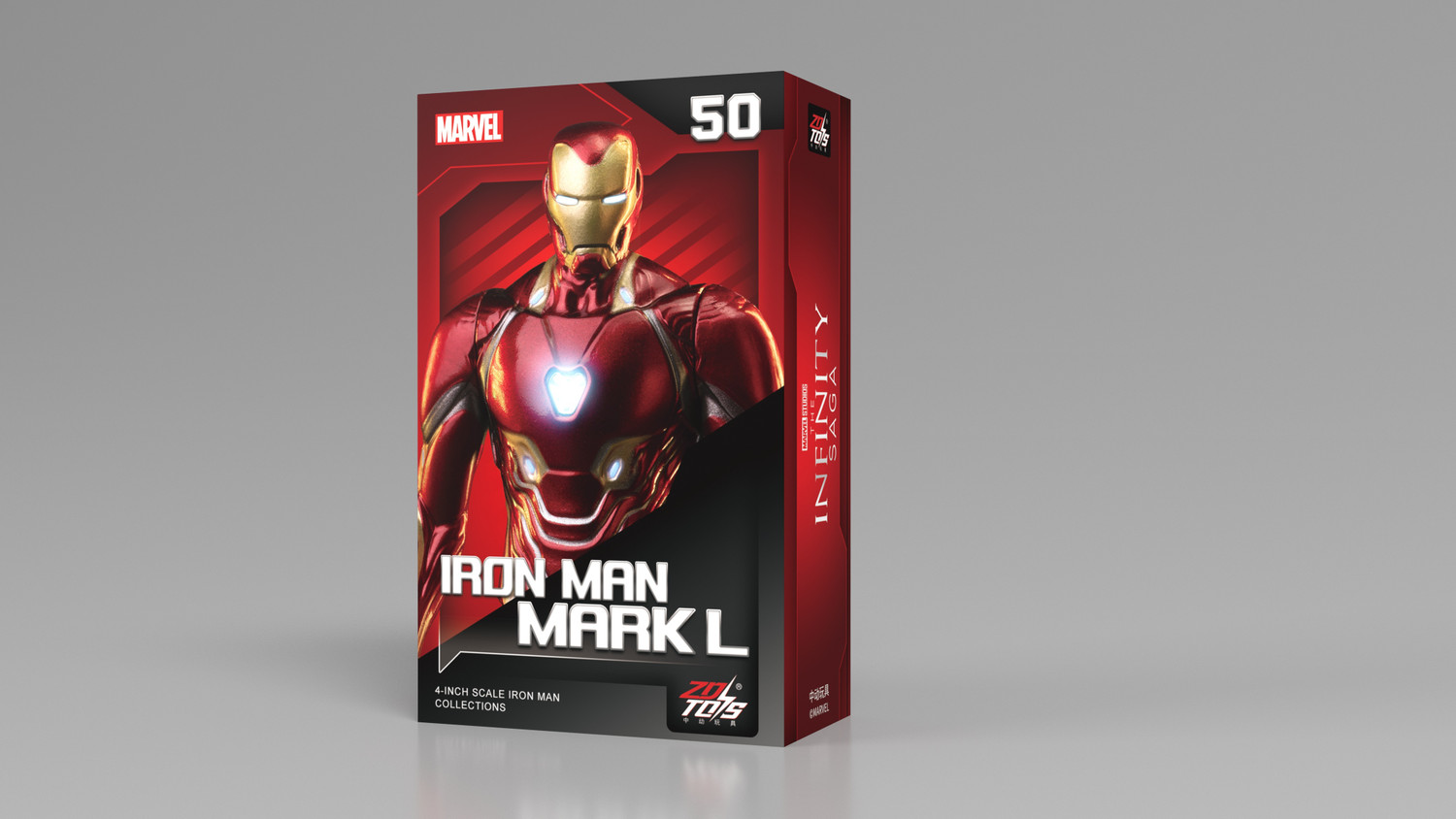 Image of MARVEL Iron Man Mark 50 Action Figure, 4-Inch Interchangeable Parts, Collectibles (Multicolor)