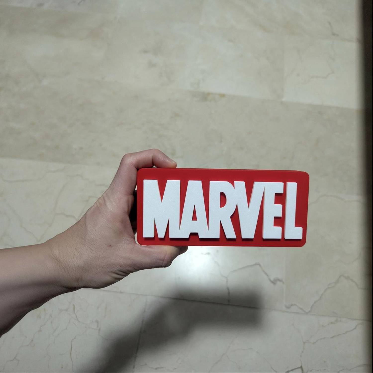 3dWonder Marvel 3D Logo | Desk Decor | Red & White