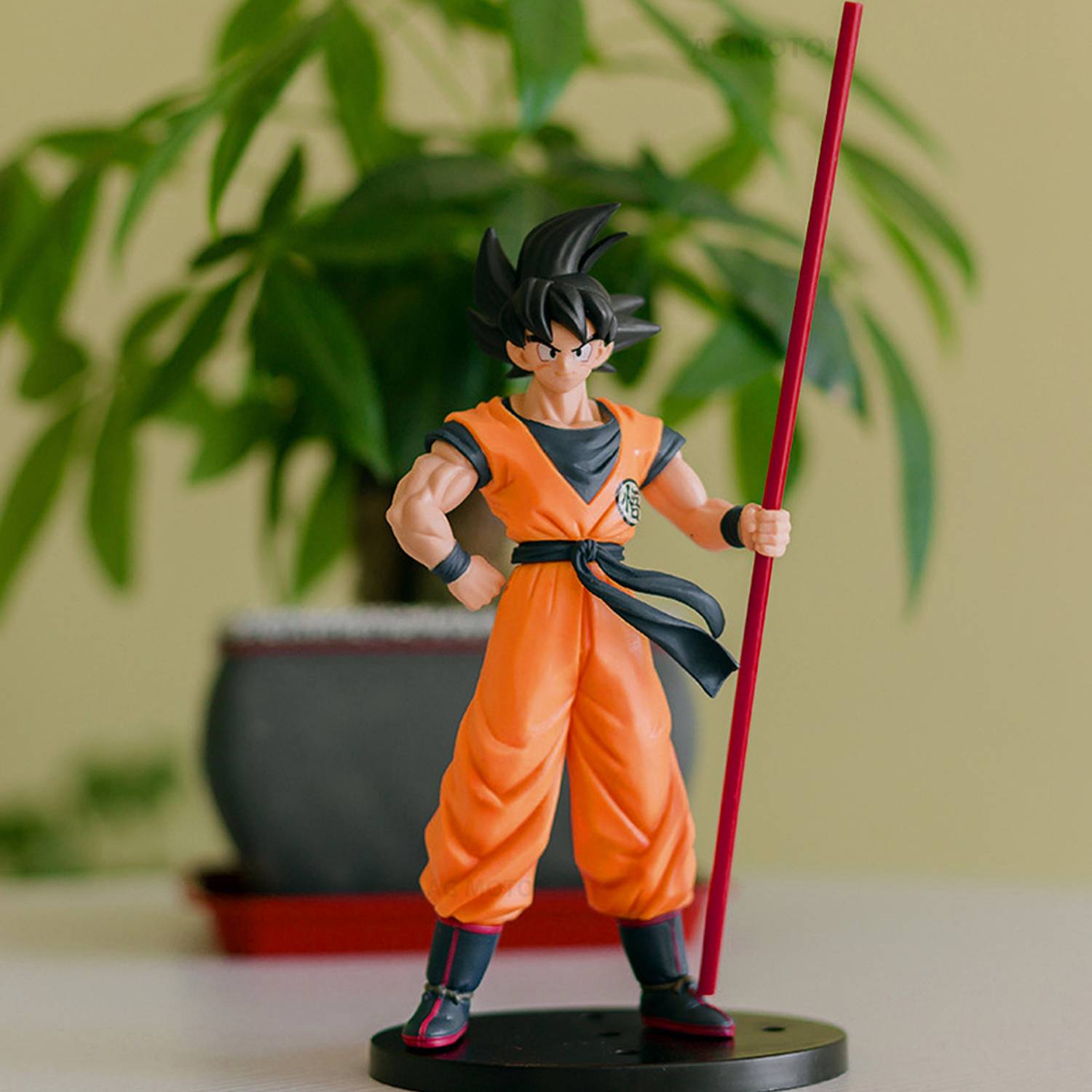 AG MOTO Dragon Ball Z Goku Action Figure Standing with Stick 22cm Anime Action Figures