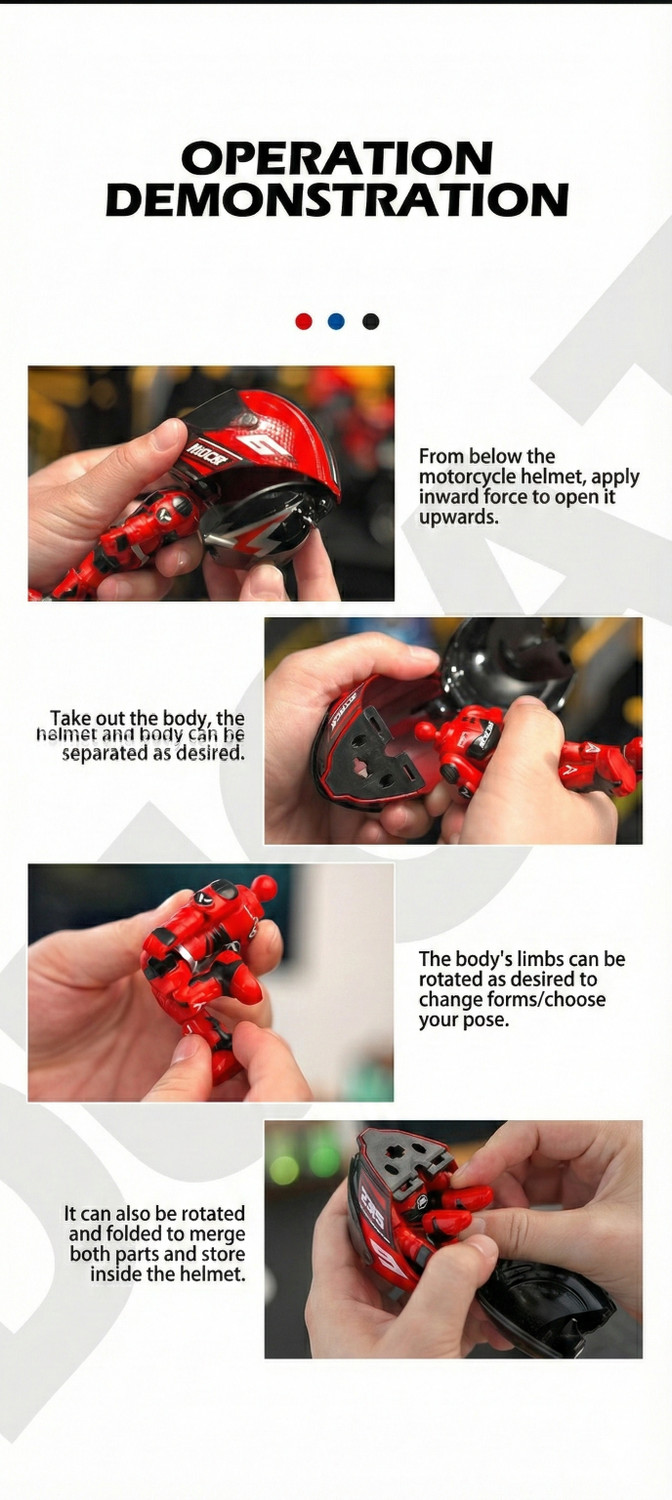 Image of GT Gala Time MotoGP Die Cast Helmet Figure Transforming Poseable Racing Toy For Boys